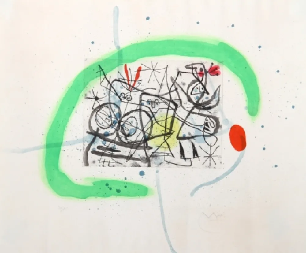 飞尘腐蚀法 Miró - Preparatifs d'Oiseau IV