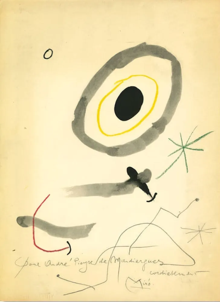 镂版印刷 Miró - Quelques Fleurs pour des Amis: Pour André Pieyre de Mandiargues