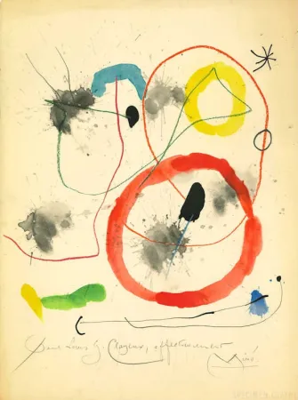 镂版印刷 Miró - Quelques Fleurs pour des Amis: Pour Louis Gabriel Clayeux
