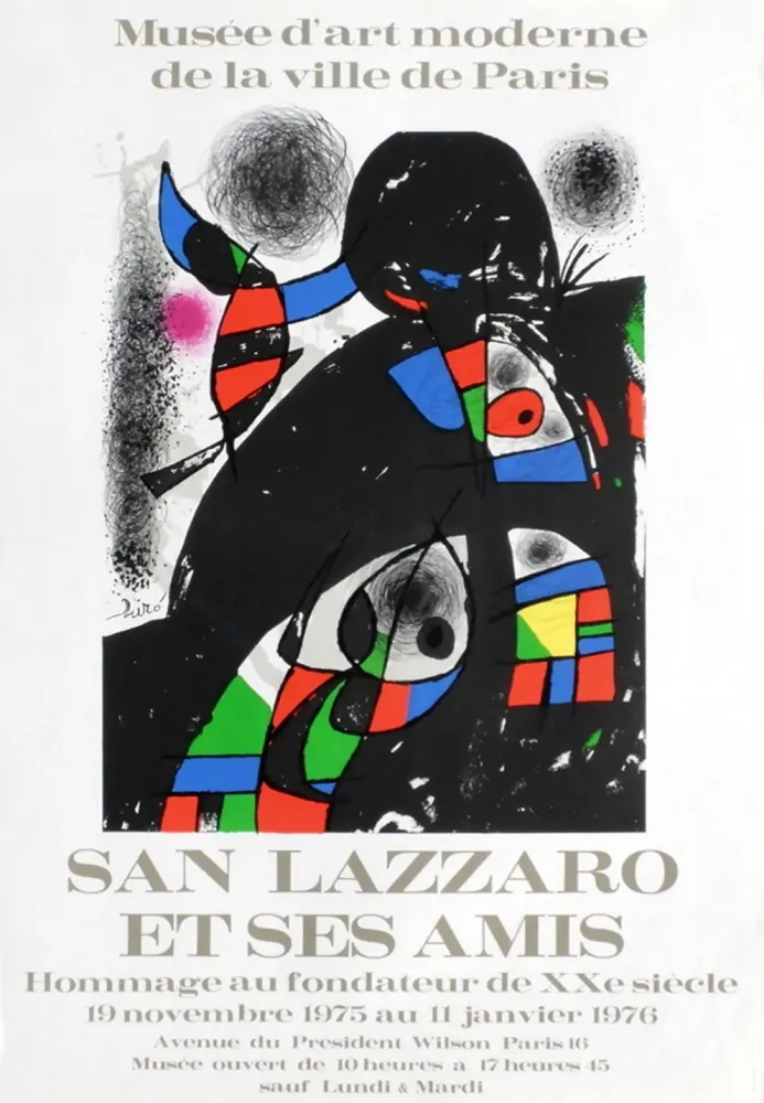 海报 Miró - SAN LAZZARO ET SES AMIS. Hommage. Affiche originale .1975.