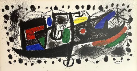 石版画 Miró - Scène d'étoiles