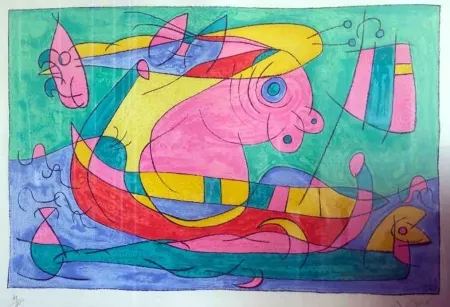 石版画 Miró - SIN TITULO