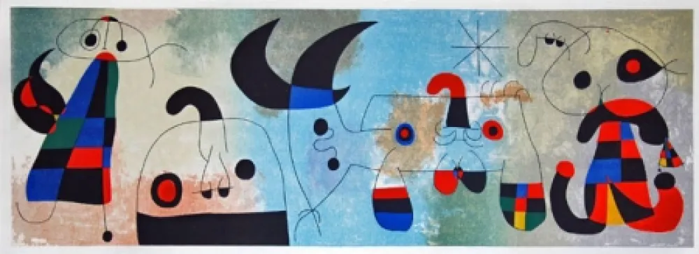 石版画 Miró - Sur quatre murs (sobre cuatro paredes)
