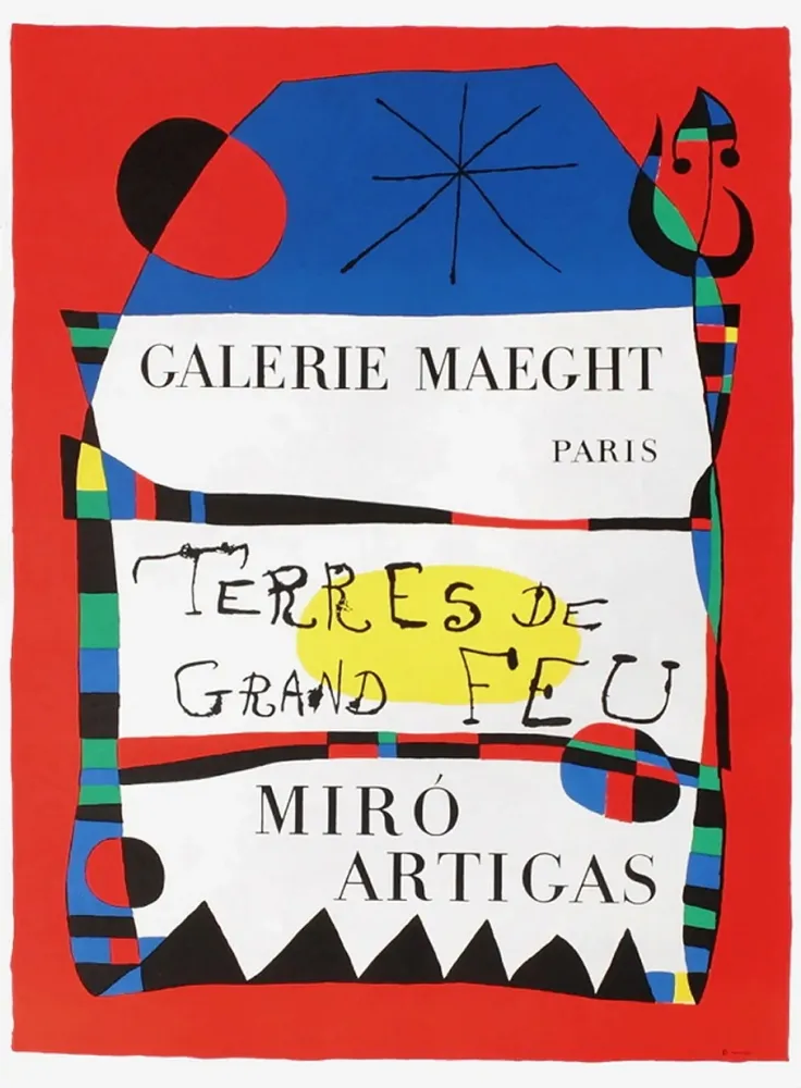 海报 Miró - TERRES DE GRAND FEU. MIRO ARTIGAS. Exposition 1956.