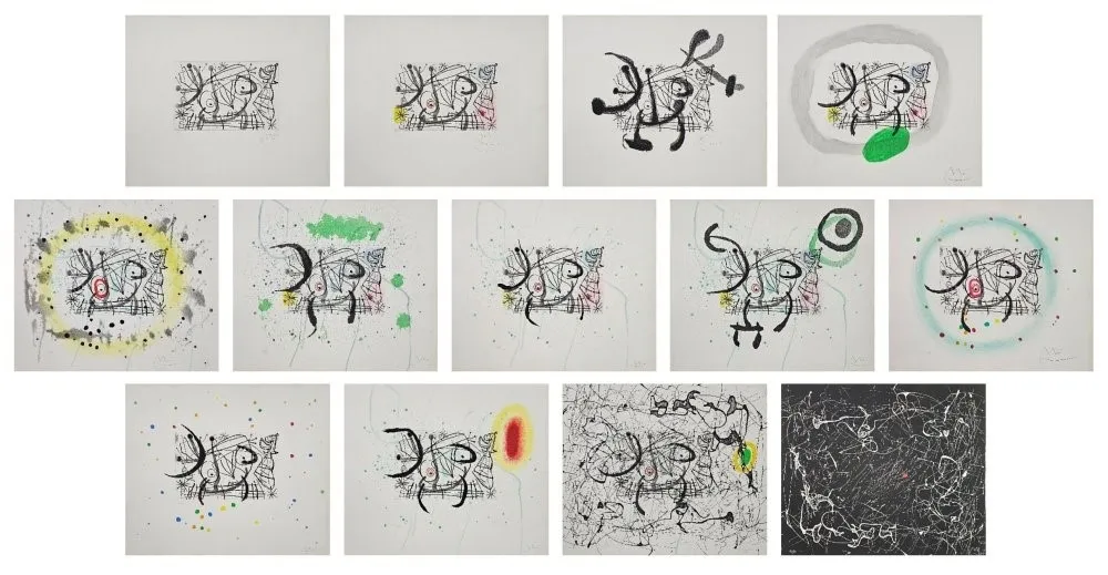 版画 Miró - The Complete Set of 'Fissures'