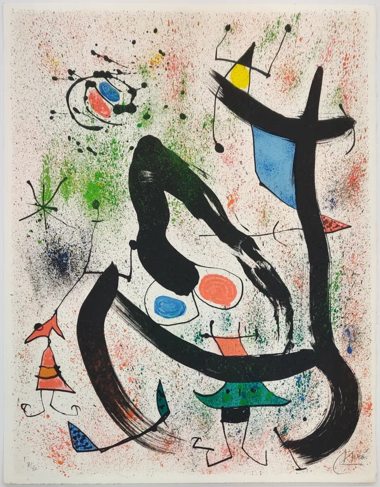 石版画 Miró - THE SEERS IV (LES VOYANTS)