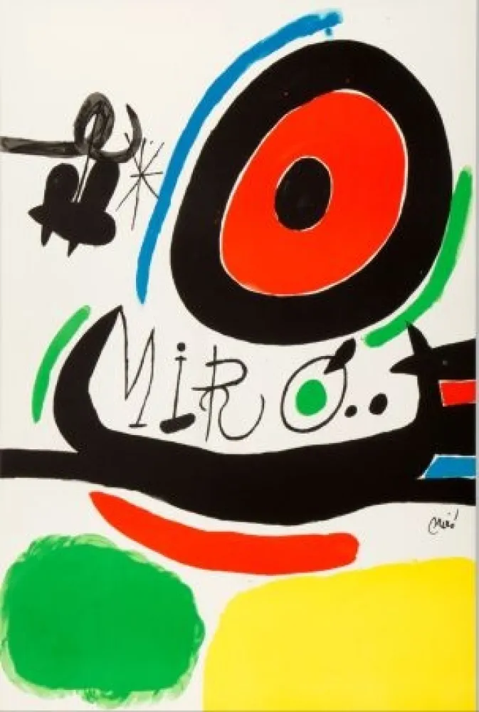 石版画 Miró - Tres libres 