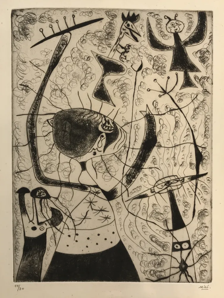 干刻版画 Miró - Trois Sœurs