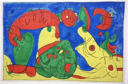 石版画 Miró - UBU ROI : LA NUIT L'HEURE (1966).