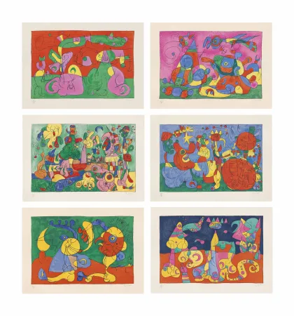 石版画 Miró - UBU ROI : Suites en couleurs et en noir (26 lithographies à grandes marges) 1966