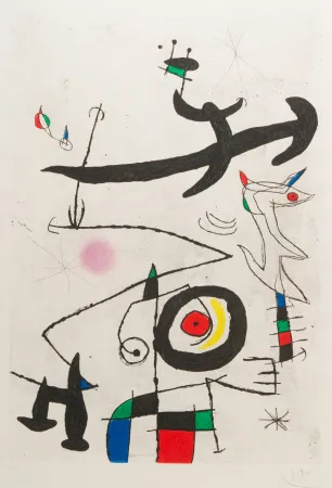 金刚砂版画 Miró - Village D'Oiseaux, (Village of the Birds), 1969