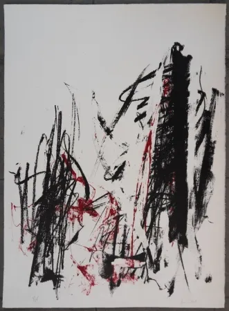 石版画 Mitchell - Les arbres en rouge