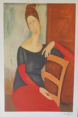 石版画 Modigliani - Jeanne hebuterne a la chaise