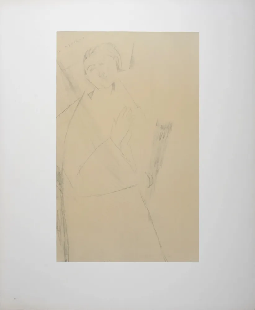 石版画 Modigliani - The Novice
