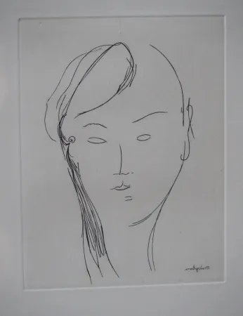 版画 Modigliani - Visage de femme (1920)