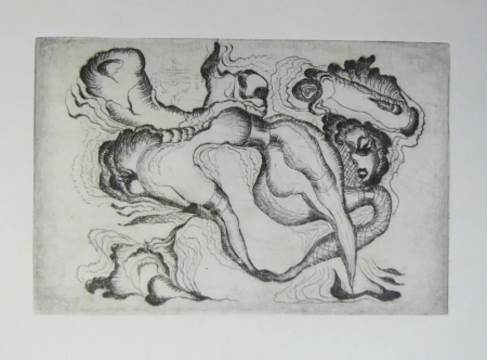 版画 Molinier - Sans titre noire