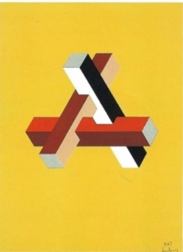 石版画 Molins - Falsaciones del triangulo de Penrose 11