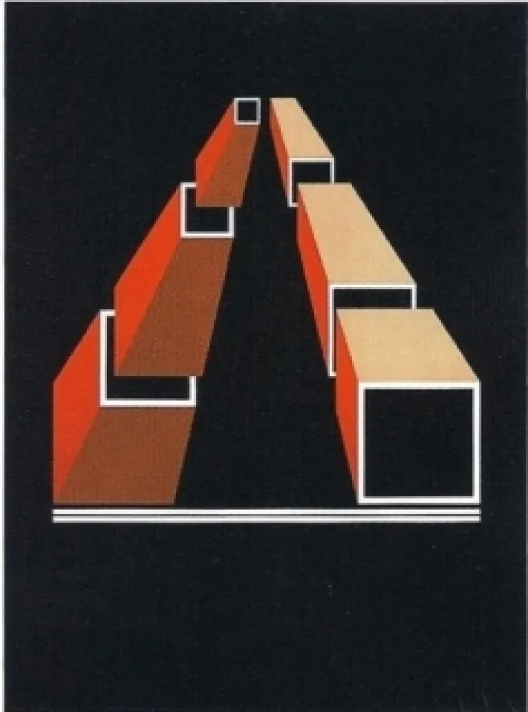 石版画 Molins - Falsaciones del triangulo de Penrose 14