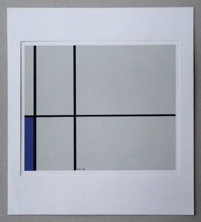 丝网印刷 Mondrian - Compositie met blauw - 1938