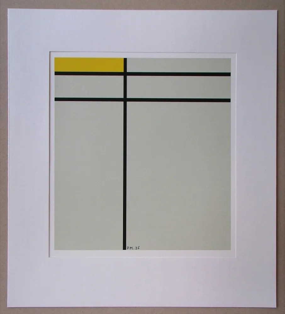 丝网印刷 Mondrian - Compositie met geel - 1935