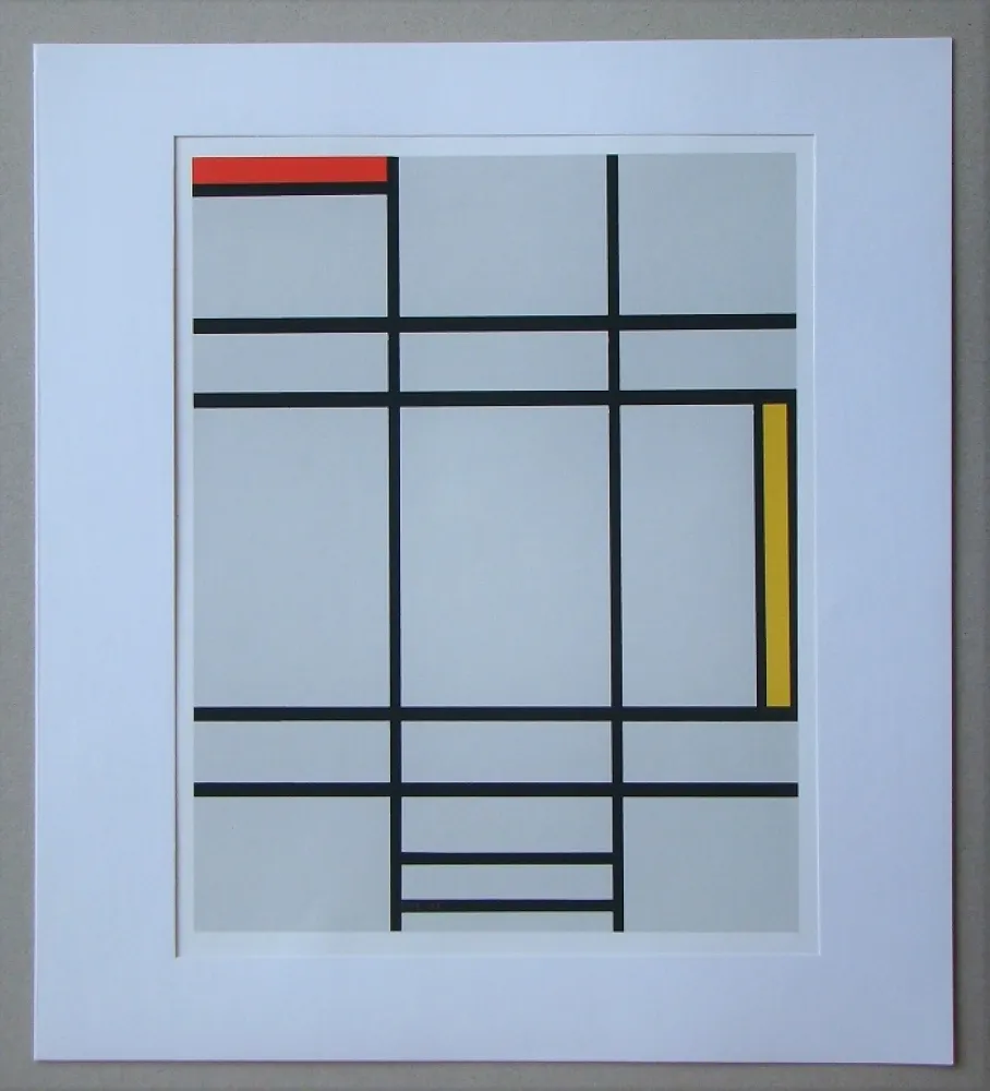 丝网印刷 Mondrian - Compositie met rood en geel - 1935