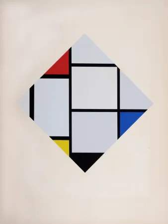 丝网印刷 Mondrian - Composition dans le carreau avec Rouge Jaune et Bleu, 1926 (1957)