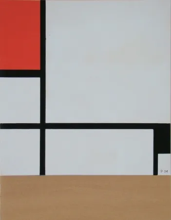 镂版印刷 Mondrian - Rectangular Composition
