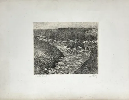 石版画 Monet - Côte rocheuse. Vers 1892. 