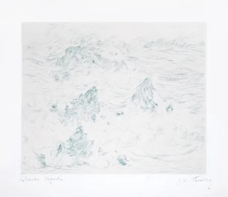 石版画 Monet - Tempête à Belle-île