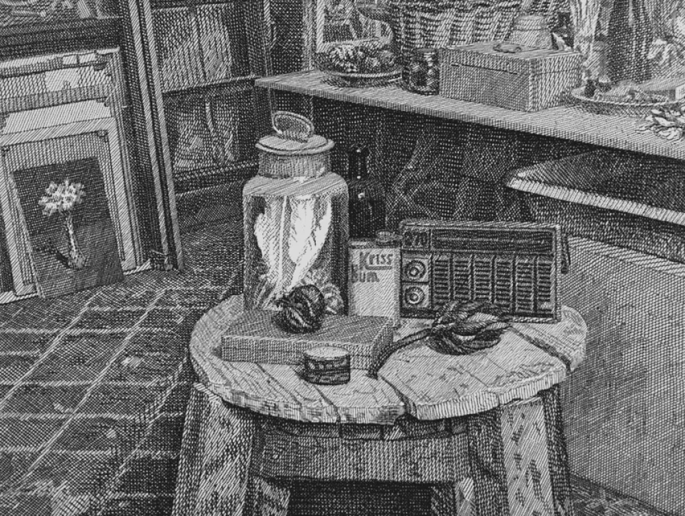 蚀刻版画 Mongatti - La radio