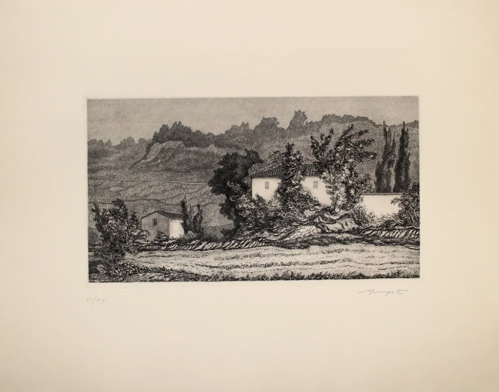 蚀刻版画 Mongatti - Paesaggio / Landscape
