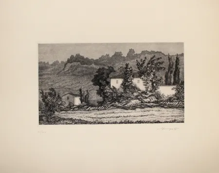 蚀刻版画 Mongatti - Paesaggio / Landscape