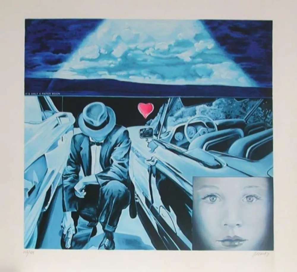 石版画 Monory - Lune de papier