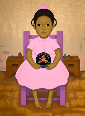 丝网印刷 Montoya - Cocina, chica con plato