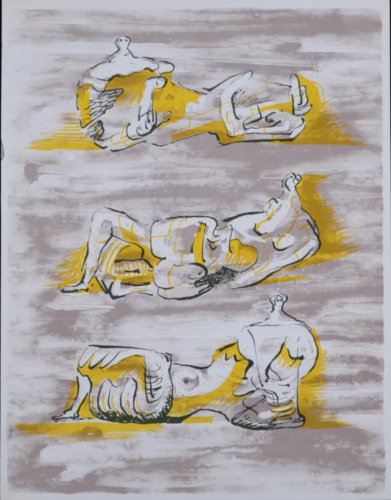 石版画 Moore - Figures allongées, 1971