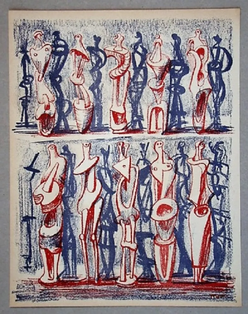 石版画 Moore - Figures and shadows