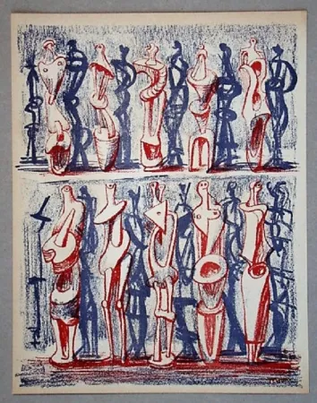 石版画 Moore - Figures and shadows