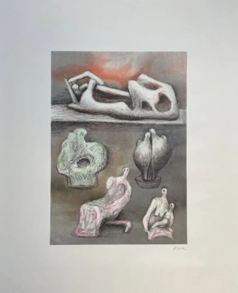 石版画 Moore - Five Ideas for Sculpture (C. 610)