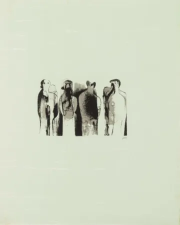 石版画 Moore - La Poesie: Four Standing Figures (C. 323)