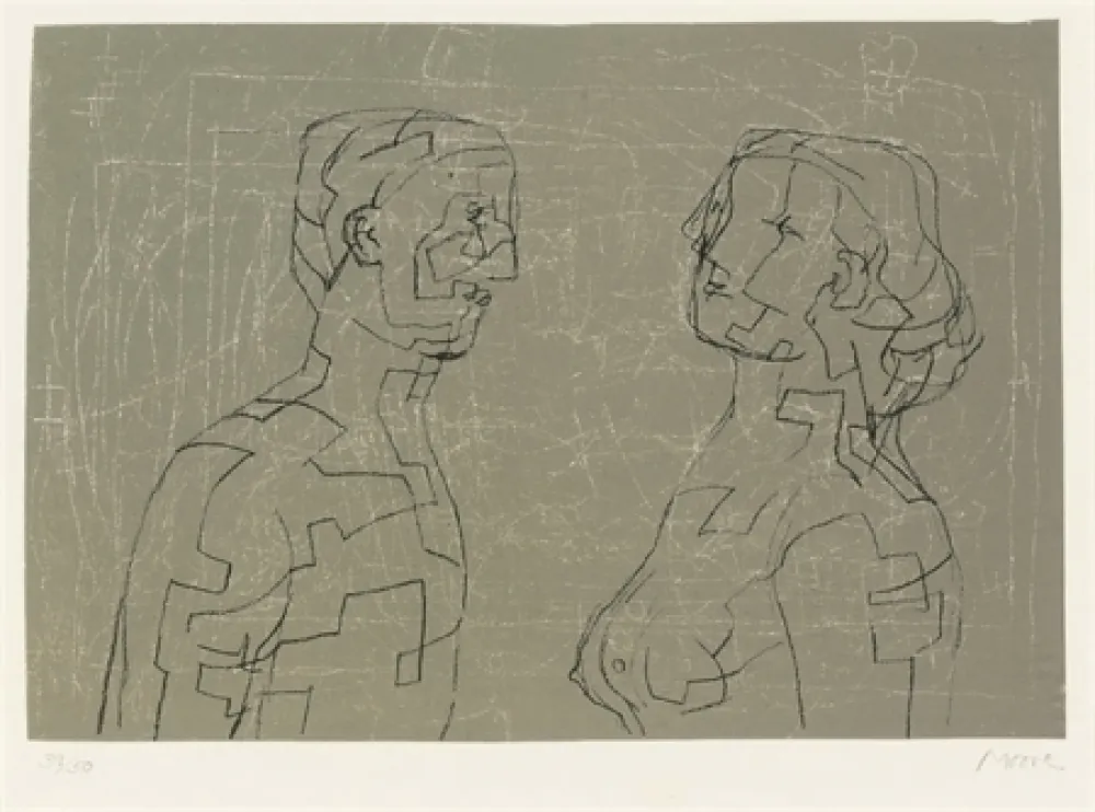 石版画 Moore - Man and woman