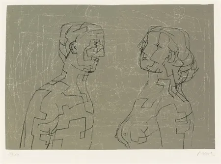 石版画 Moore - Man and woman