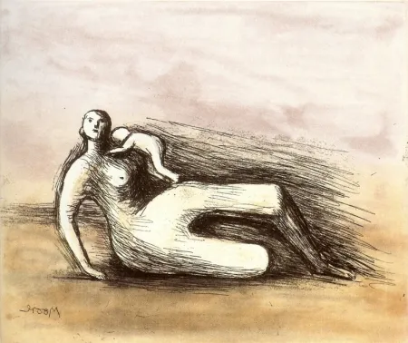 蚀刻飞尘法 Moore - Mother and Child VII