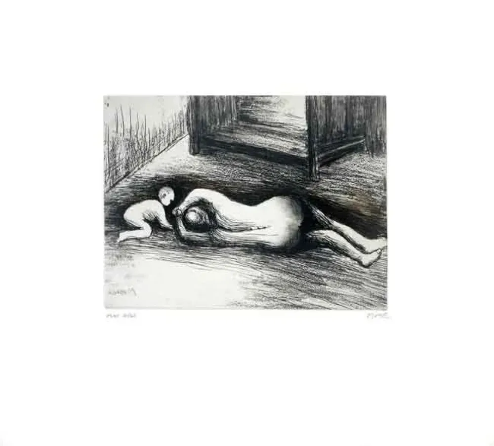 蚀刻飞尘法 Moore - Mother and Child XV