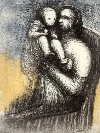 蚀刻飞尘法 Moore - Mother and Child XXV