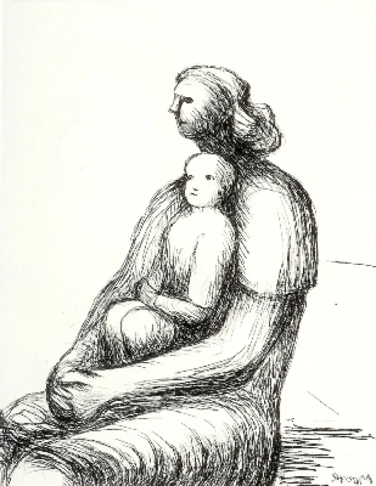 版画 Moore - Mother and Child XXVII
