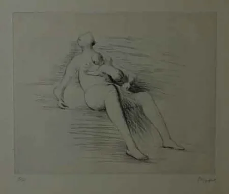 蚀刻版画 Moore - RECLING MOTHER AND CHILD II