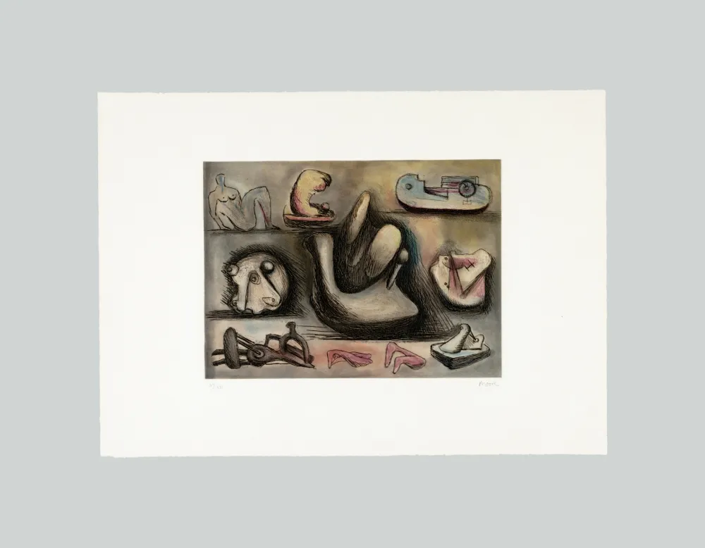 版画 Moore - Sculptural ideas (tav. 6)