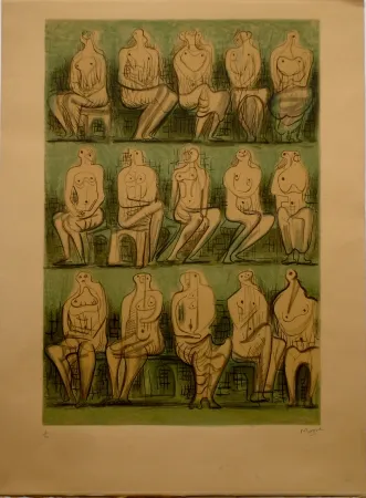 石版画 Moore - Seated Figures