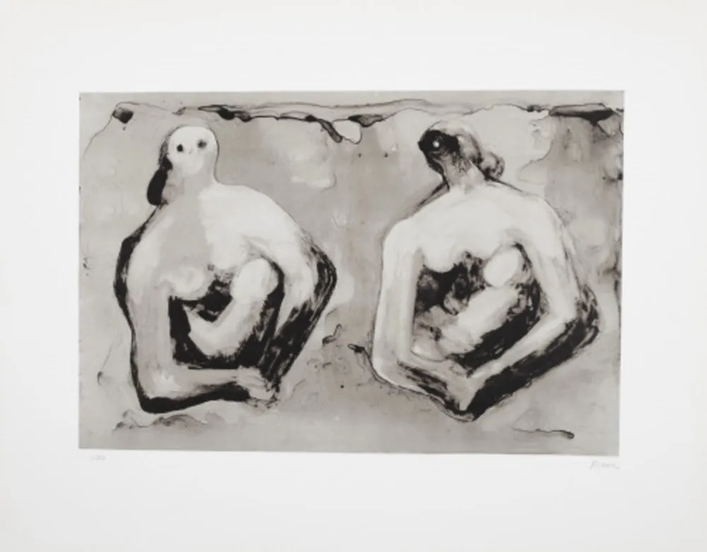 石版画 Moore - Sisters with Children (C. 544)