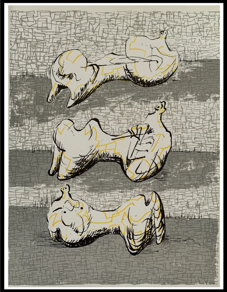 石版画 Moore - Three Reclining Figures